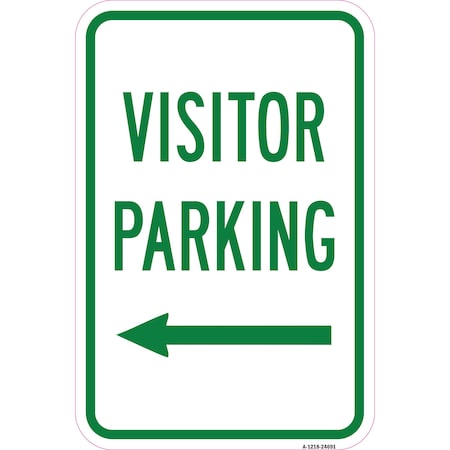 Signmission Visitor Parking With Left Arrow, Heavy-Gauge Aluminum, 12" x 18", A-1218-24691 A-1218-24691